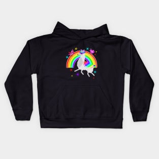 LLama Unicorn over the Rainbow Kids Hoodie